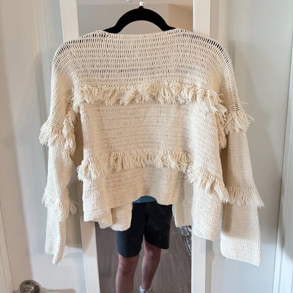 Ulla Johnson Fringe Tassle Knit Cardigan Size Small Color Cream - Picture 5 of 5